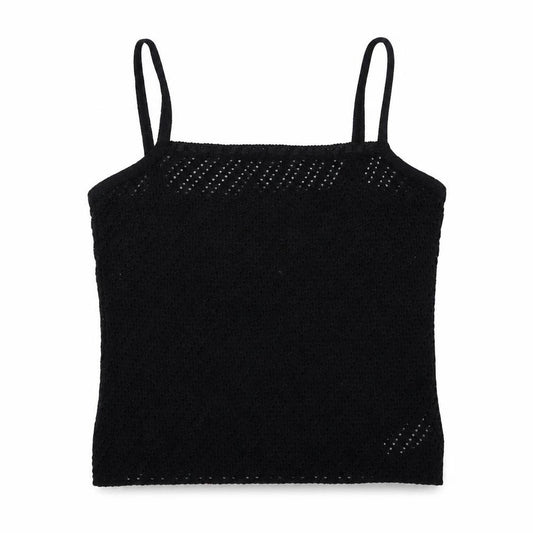 St Bernard Womens Black  Acrylic Camisole Blouse Size 14 Square Neck