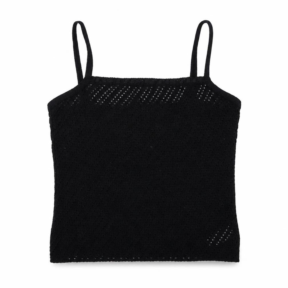 St Bernard Womens Black  Acrylic Camisole Blouse Size 14 Square Neck