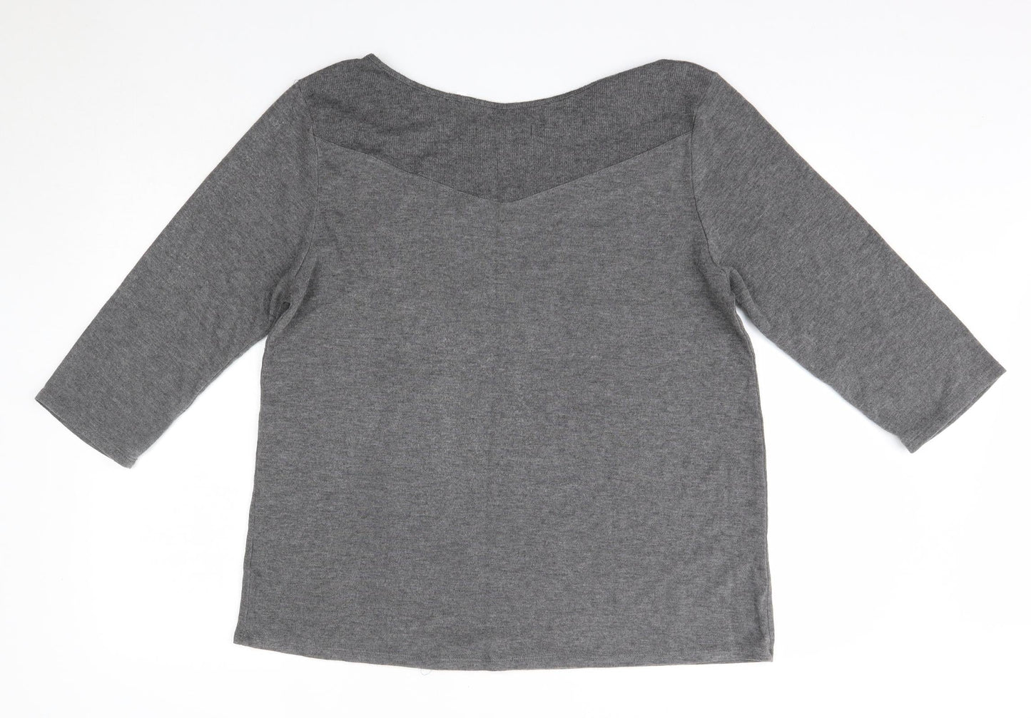 Ellen Tracy Womens Grey Round Neck  Polyester Pullover Jumper Size XL