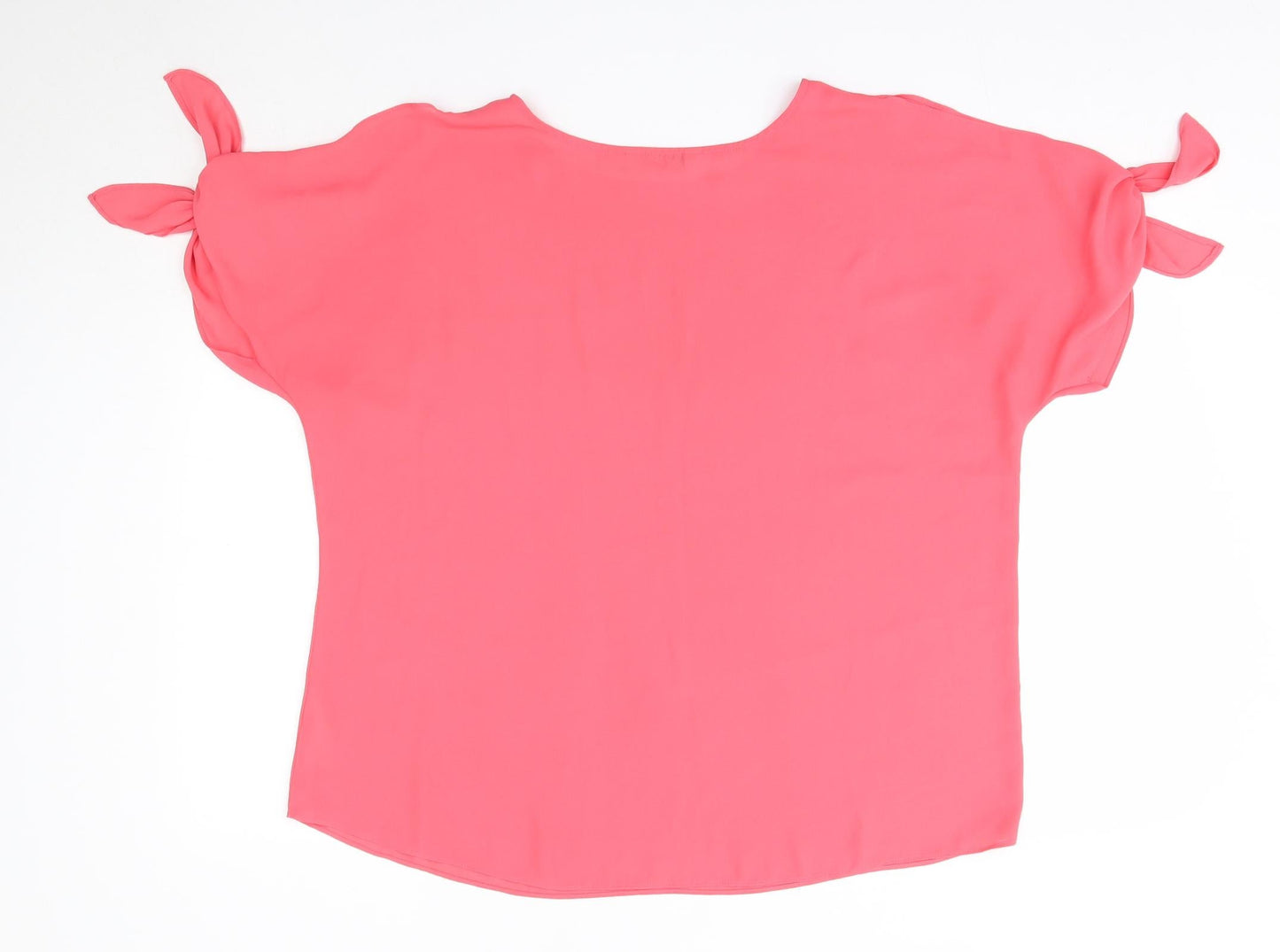 Peacocks Womens Pink  Polyester Basic Blouse Size 14 Round Neck