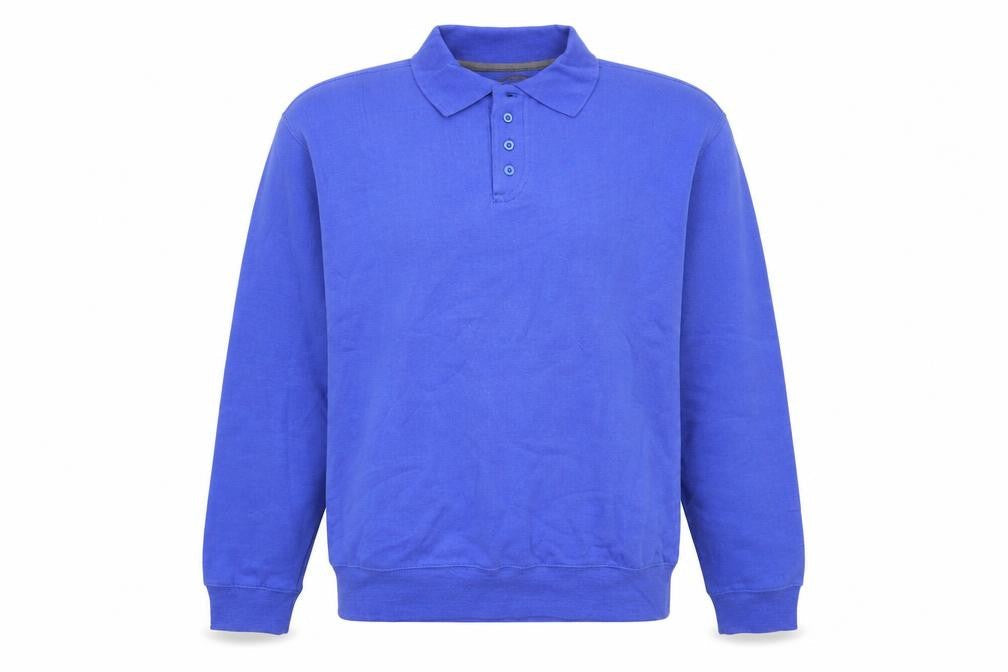 Preworn Mens Blue Collared  Cotton Pullover Jumper Size S
