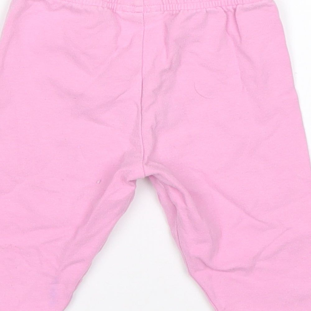 Tesco Girls Pink Floral Cotton  Pyjama Pants Size 3-6 Months