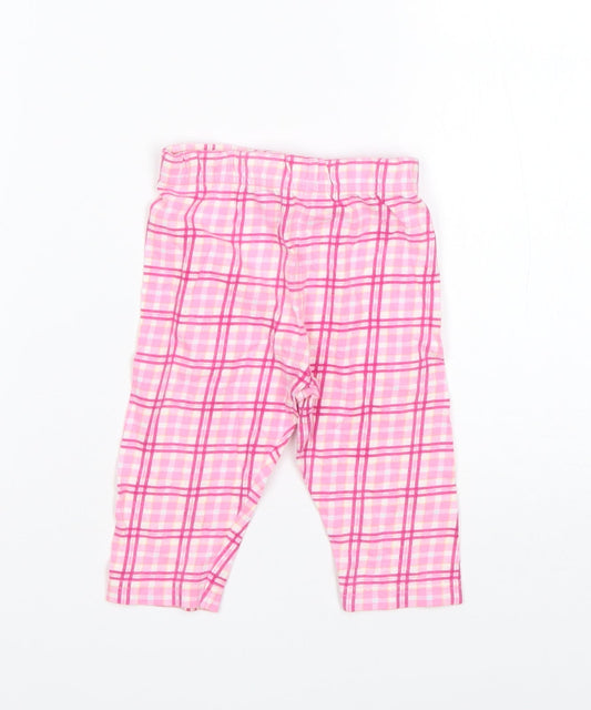 NEXT Girls Pink Plaid   Pyjama Pants Size 3-6 Months