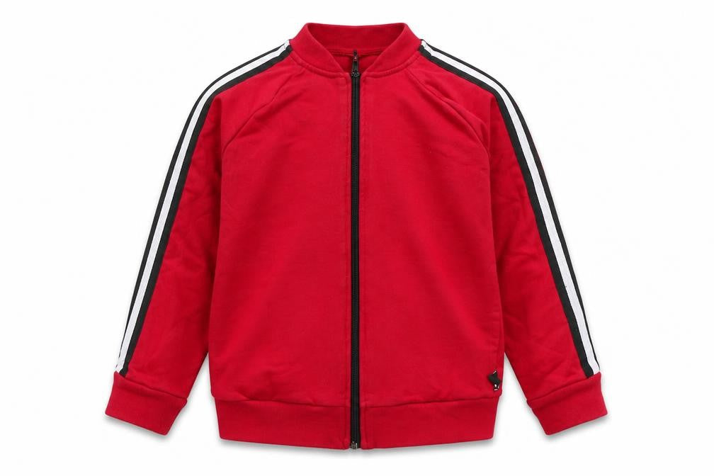 Style Kids Boys Red  Cotton Full Zip Sweatshirt Size 8 Years