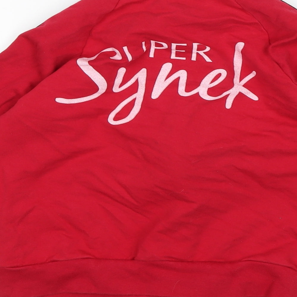 Style Kids Boys Red  Cotton Full Zip Sweatshirt Size 8 Years