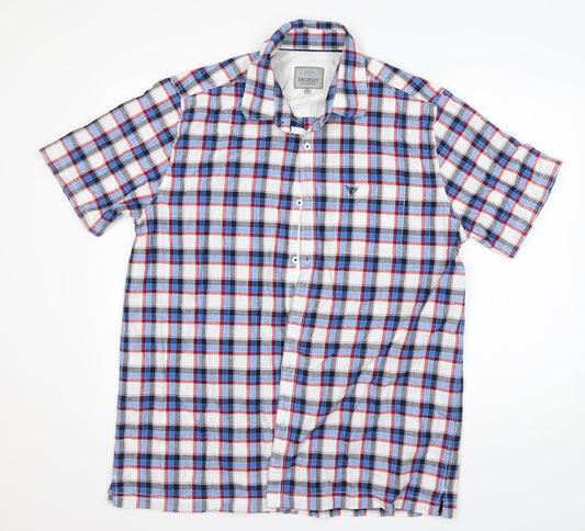 Morley Mens Multicoloured Plaid   Button-Up Size XL Collared