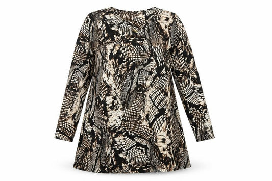 TU Womens Multicoloured Animal Print Viscose A-Line  Size 12  Round Neck