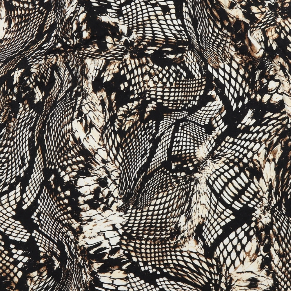 TU Womens Multicoloured Animal Print Viscose A-Line  Size 12  Round Neck