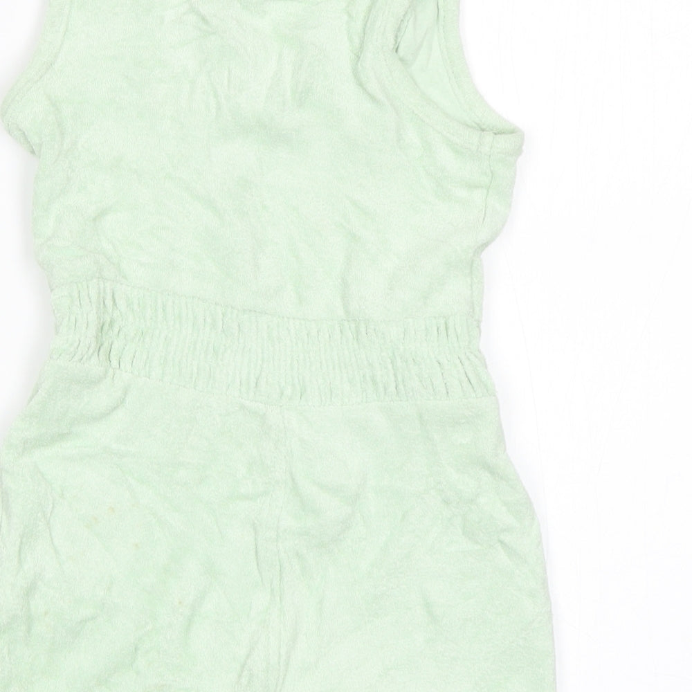 Primark Girls Green  Cotton Romper One-Piece Size 6-9 Months