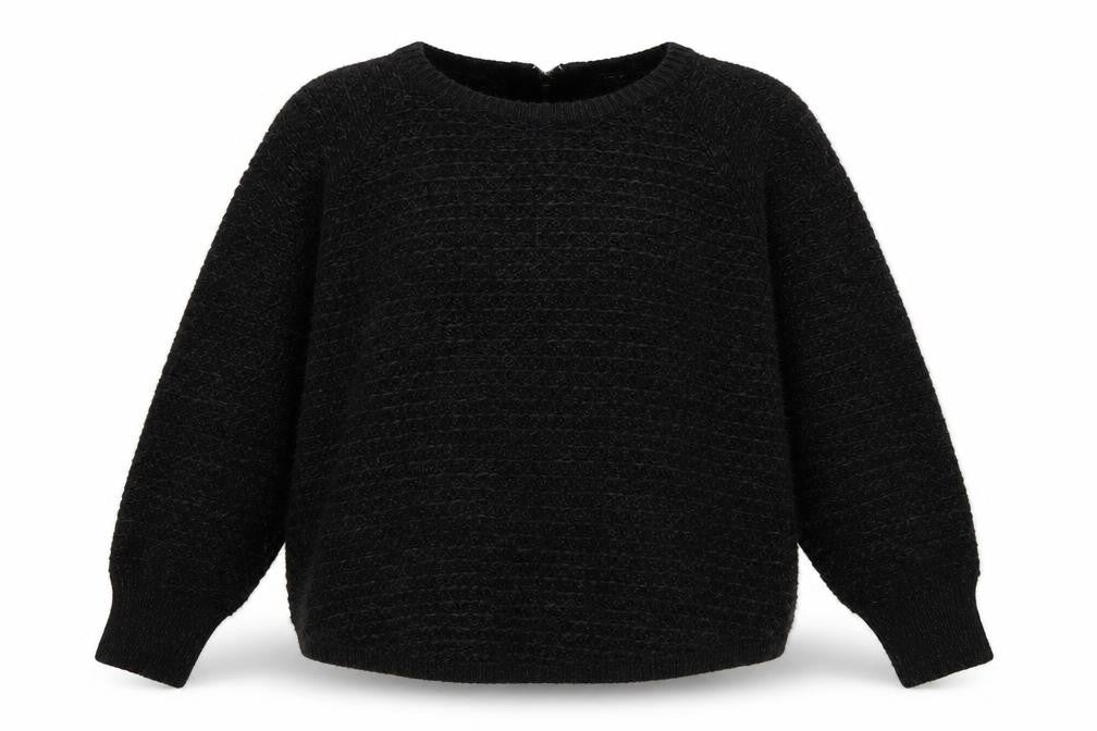 Goldigga Womens Black Round Neck  Acrylic Pullover Jumper Size 12