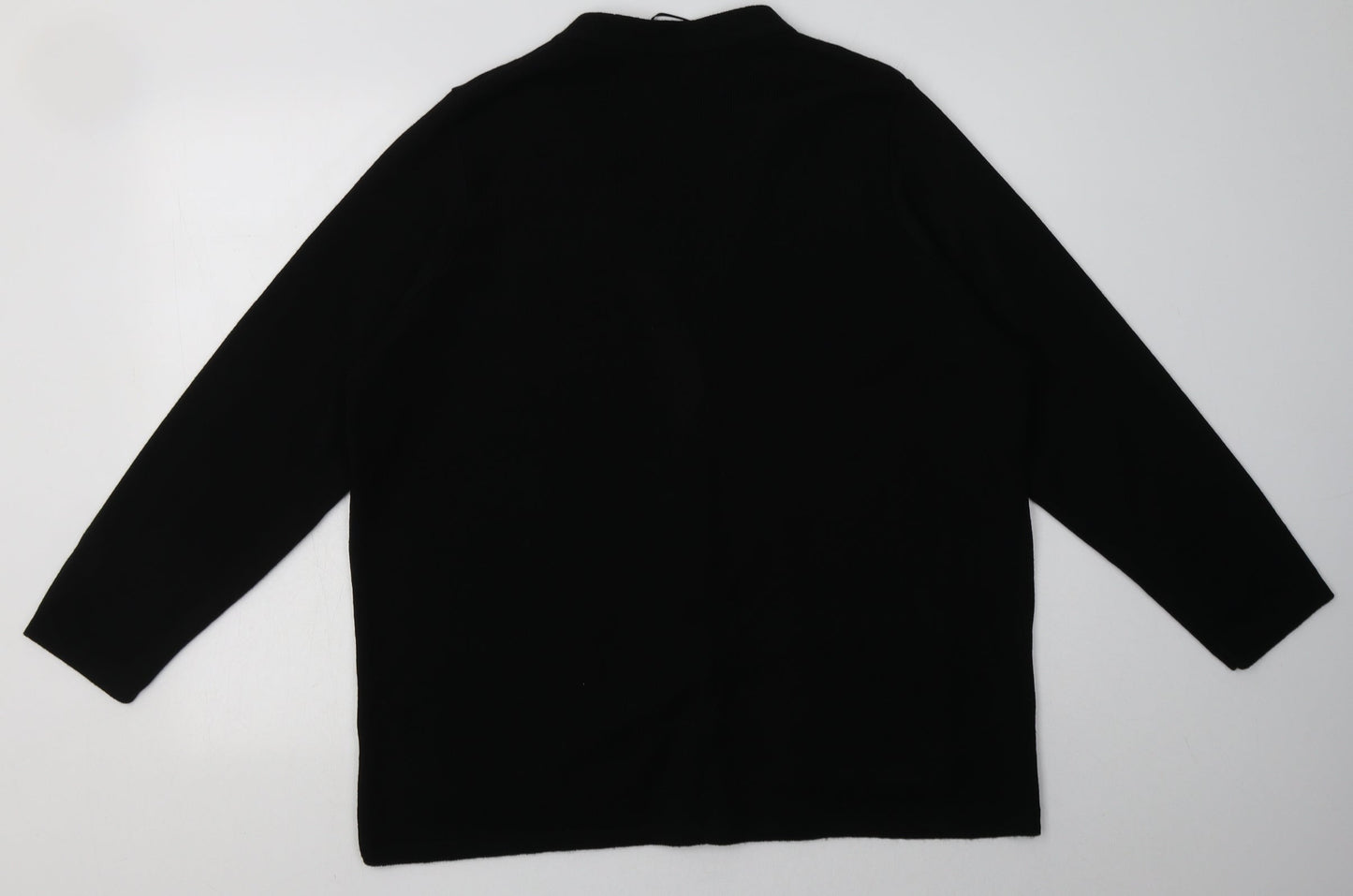BM Collection Womens Black V-Neck  Acrylic Cardigan Jumper Size L