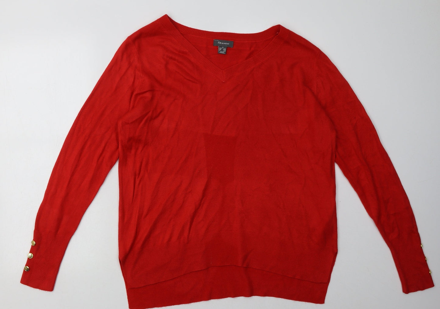 Primark Womens Red  Acrylic Pullover Sweatshirt Size M  Pullover