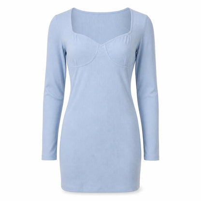 brave sould Womens Blue  Cotton Bodycon  Size L  V-Neck Pullover