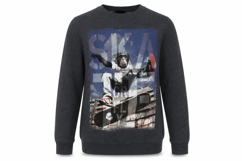 NEXT Girls Blue  Cotton Pullover Sweatshirt Size 13 Years  Pullover - Monkey