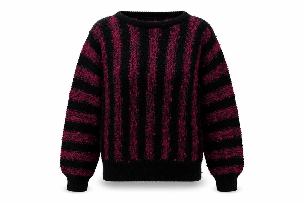 Tigi Womens Purple Striped Acrylic Pullover Sweatshirt One Size  Pullover