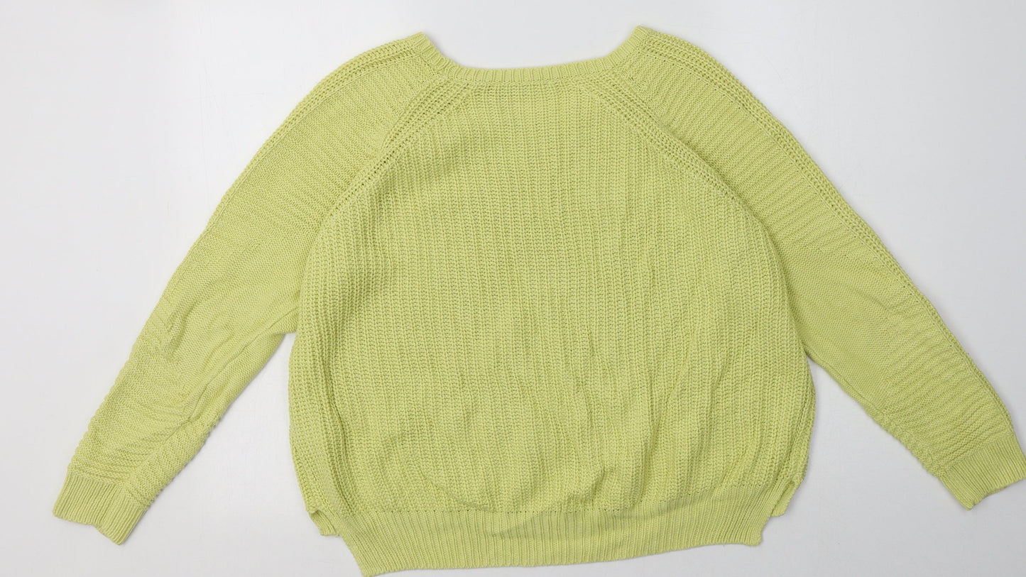 Marks and Spencer Womens Yellow  Cotton Pullover Sweatshirt Size 16  Pullover