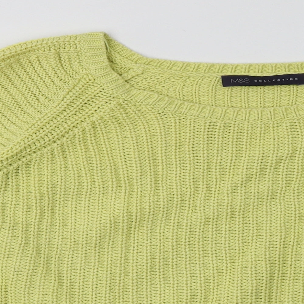 Marks and Spencer Womens Yellow  Cotton Pullover Sweatshirt Size 16  Pullover