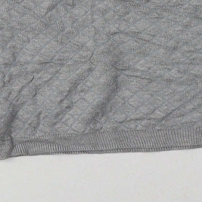 H&M Womens Grey Argyle/Diamond Viscose Pullover Sweatshirt Size XS   - Cropped