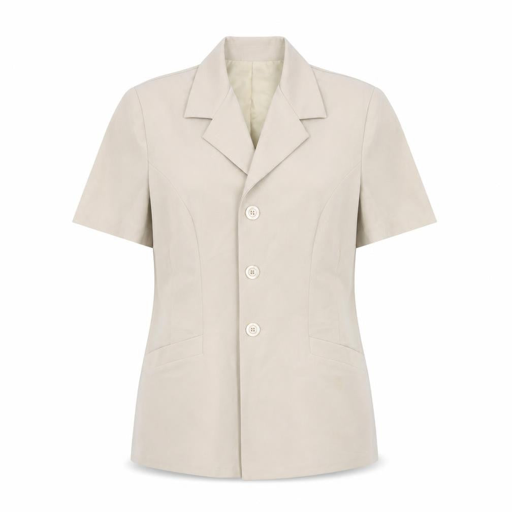 Select Womens Beige  Polyester Jacket Suit Jacket Size 14
