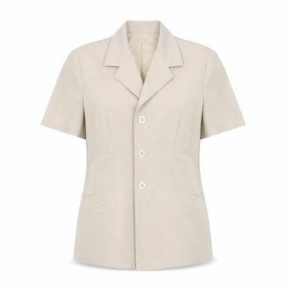 Select Womens Beige  Polyester Jacket Suit Jacket Size 14