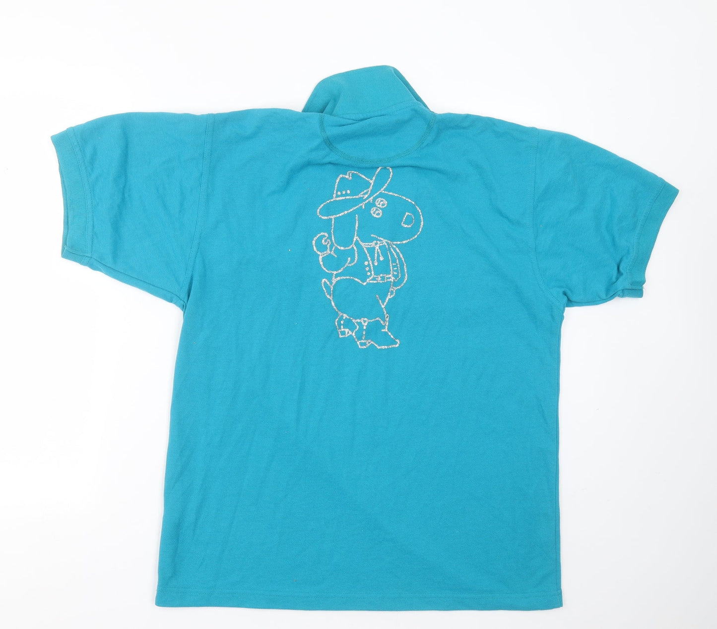 Kustom Kit Womens Blue  Cotton Basic Polo Size M Collared - dog