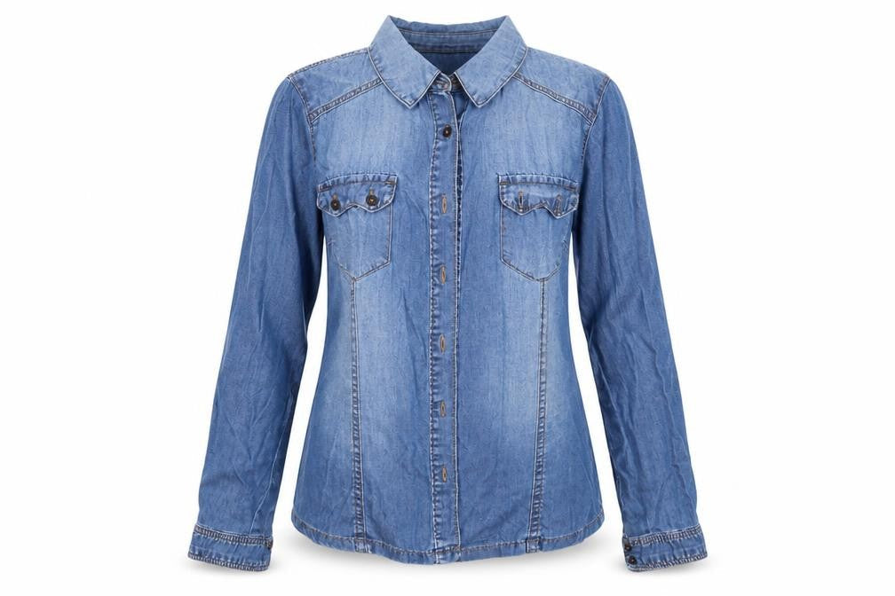 suitbelanco Womens Blue   Basic Button-Up Size S Collared