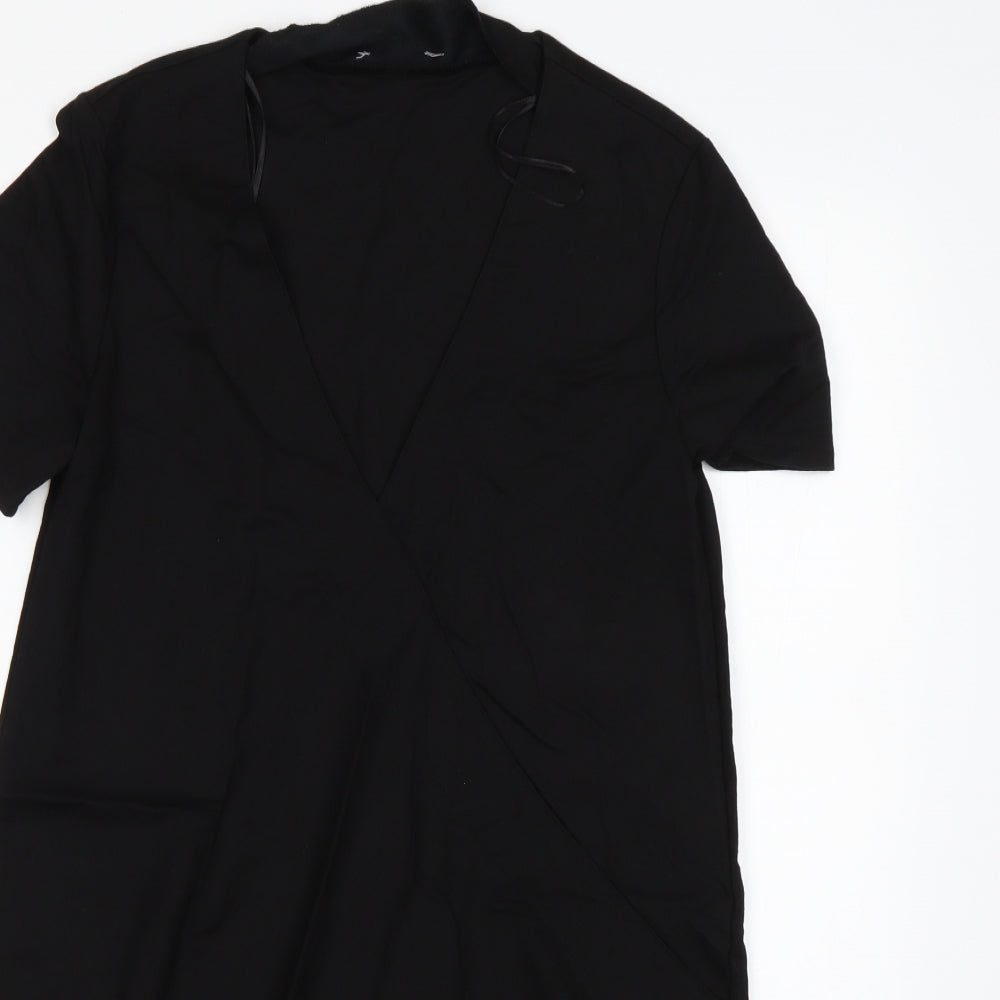Zara Womens Black  Cotton A-Line  Size S  V-Neck