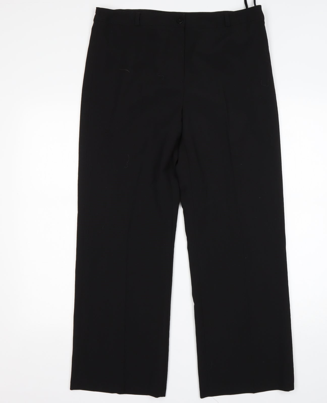 Debenhams Womens Black  Polyester Trousers  Size 12 L27 in Regular