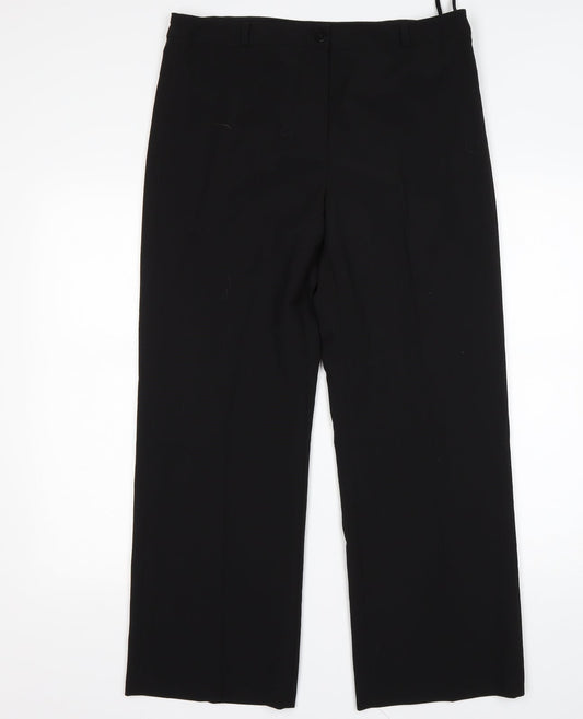 Debenhams Womens Black  Polyester Trousers  Size 12 L27 in Regular