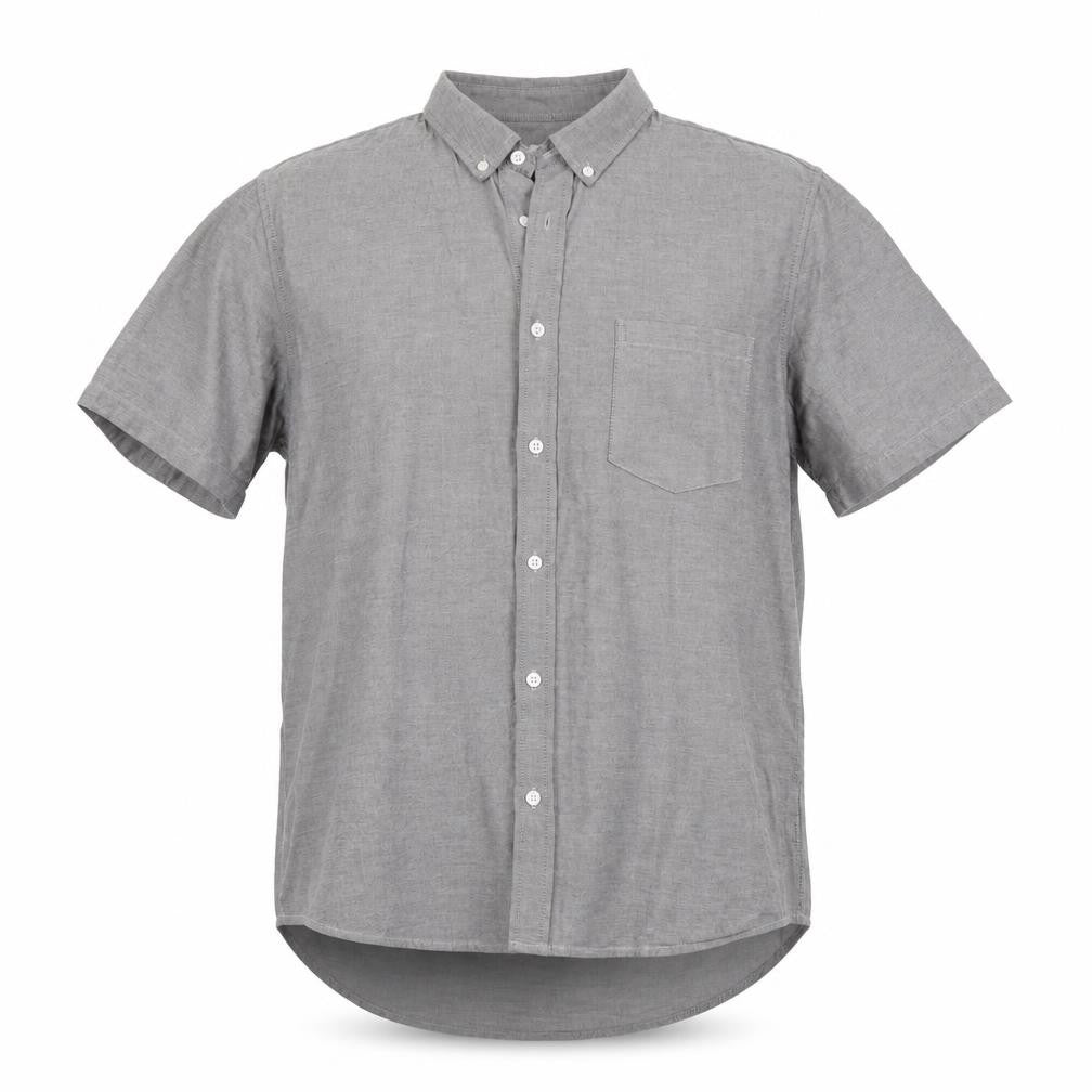Burton  Mens Grey  Cotton  Button-Up Size L Collared Button