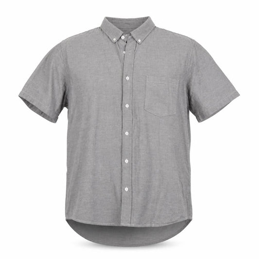 Burton  Mens Grey  Cotton  Button-Up Size L Collared Button