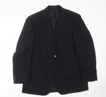 Pinstripe Mens Beige Striped Polyester Jacket Suit Jacket Size 42