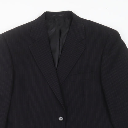 Pinstripe Mens Beige Striped Polyester Jacket Suit Jacket Size 42