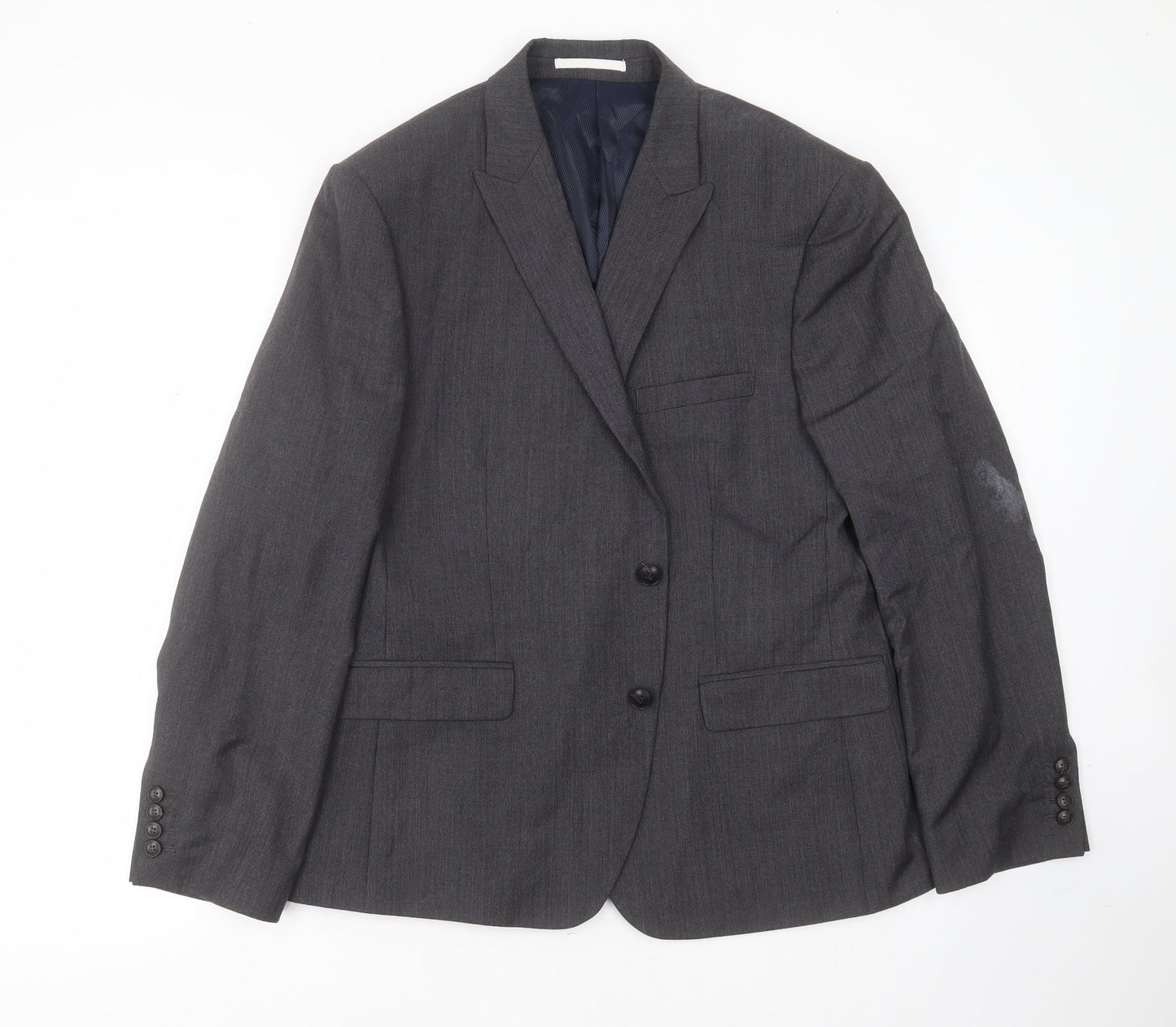 Marks and Spencer Mens Grey Herringbone Wool Jacket Suit Jacket Size 44