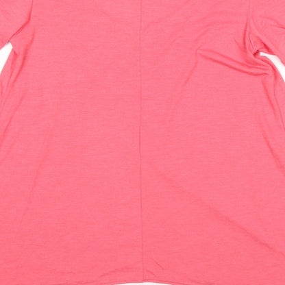 Dorothy Perkins Womens Pink  Polyester Basic T-Shirt Size 10 Round Neck