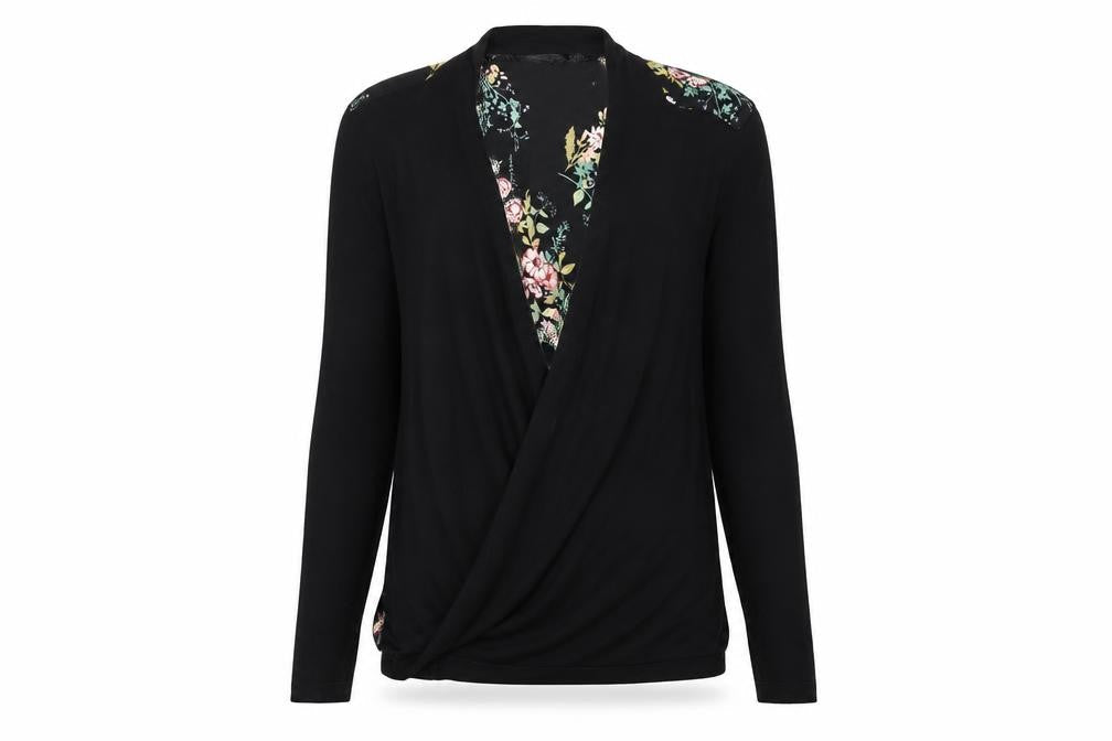 Papaya Womens Multicoloured V-Neck Floral Viscose Cardigan Jumper Size 12