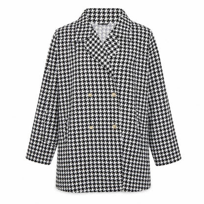 SHEIN Womens Multicoloured Houndstooth  Jacket  Size XL