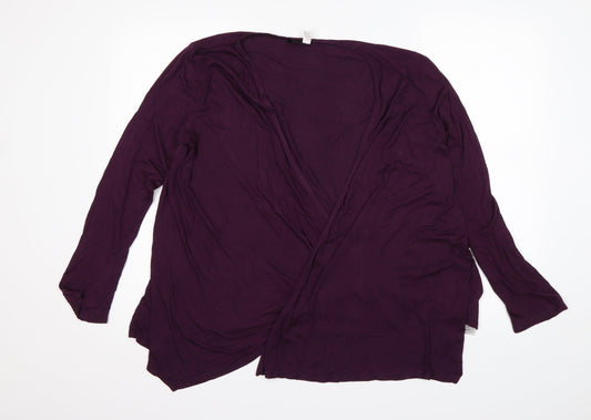 Midnight Womens Purple V-Neck  Modal Cardigan Jumper Size M