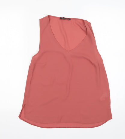 Primark Womens Pink  Polyester Basic Blouse Size 8 V-Neck