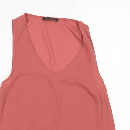 Primark Womens Pink  Polyester Basic Blouse Size 8 V-Neck