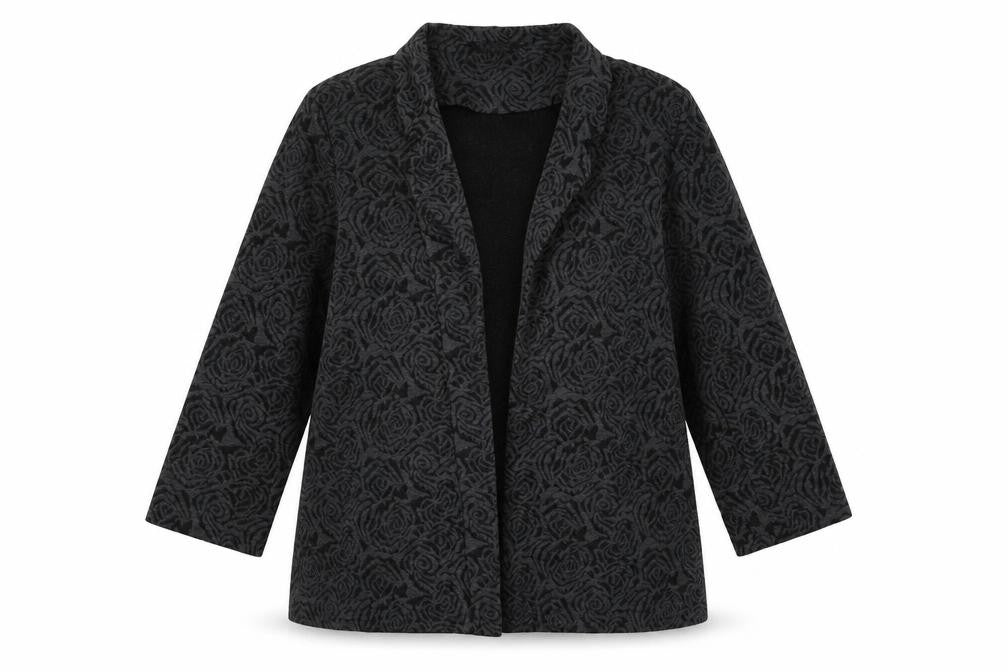 Classic Womens Grey Floral  Jacket Blazer Size 16