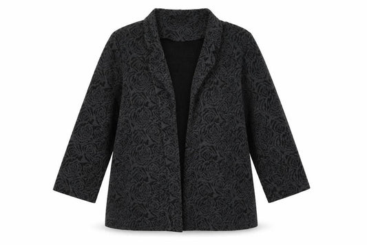 Classics Womens Grey Floral  Jacket Blazer Size 16