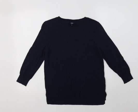 NEXT Womens Blue Crew Neck  Cotton Pullover Jumper Size 10
