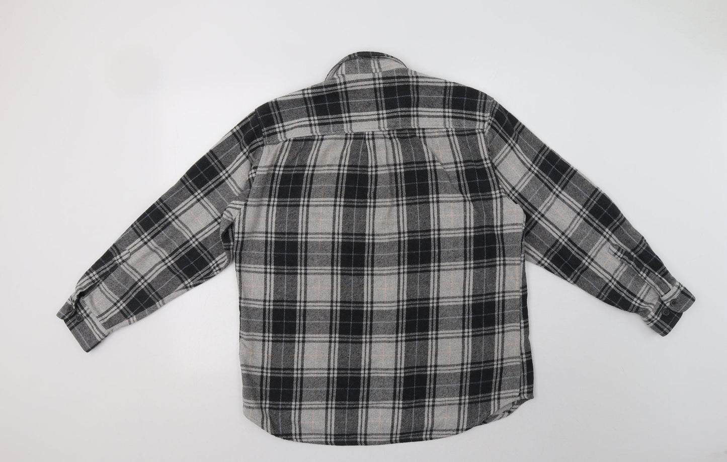Le Frog Mens Grey Check   Button-Up Size M Collared Button