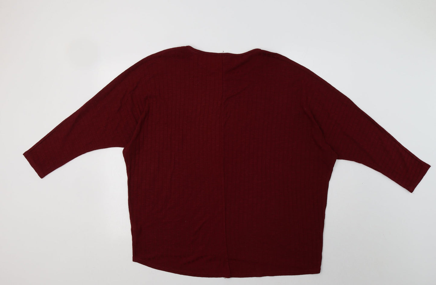 New Look Womens Red Crew Neck  Polyester Pullover Jumper Size L