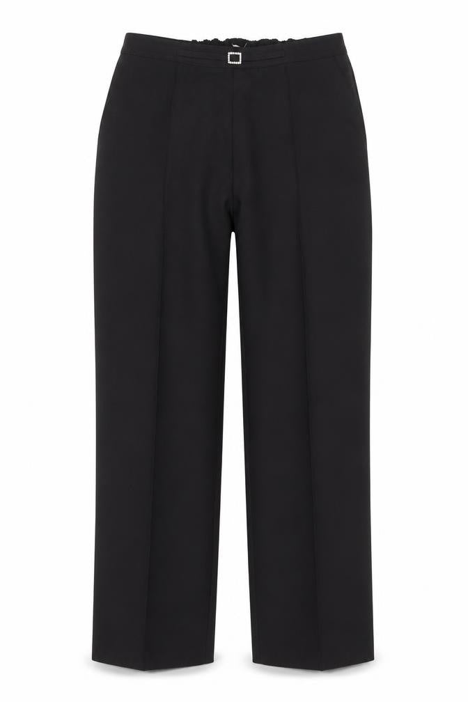 Soon Womens Black Herringbone Polyester Trousers  Size 10 L26 in Regular