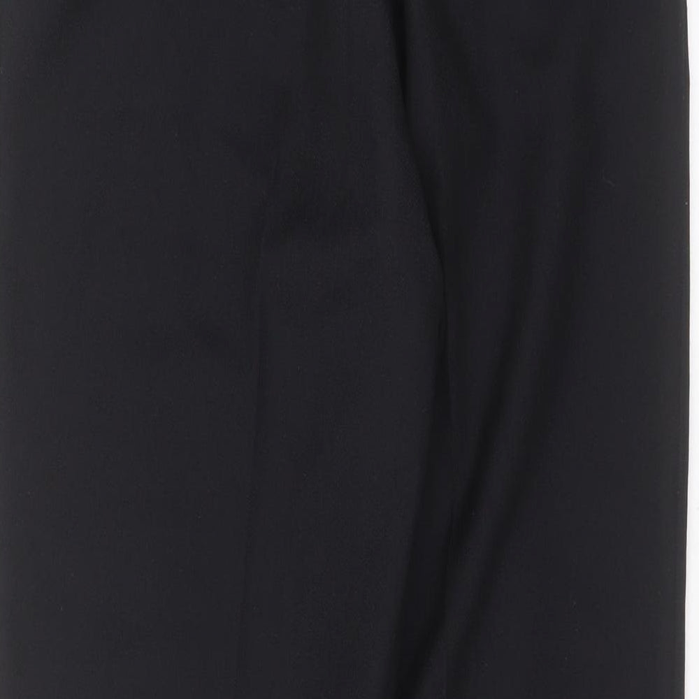 Soon Womens Black Herringbone Polyester Trousers  Size 10 L26 in Regular
