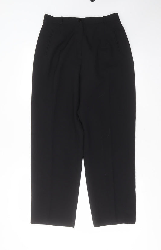 BHS Womens Black  Polyester Trousers  Size 12 L28 in Regular