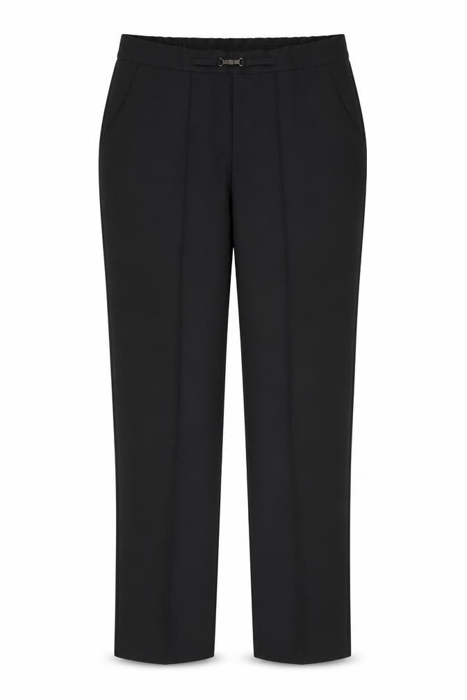Papaya Womens Black Herringbone Polyester Trousers  Size 10 L27 in Regular