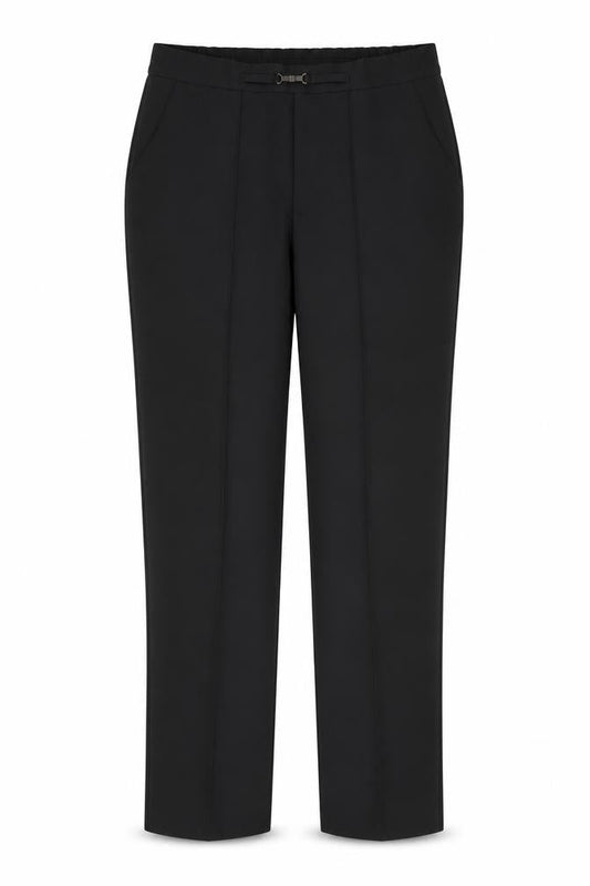 Papaya Womens Black Herringbone Polyester Trousers  Size 10 L27 in Regular